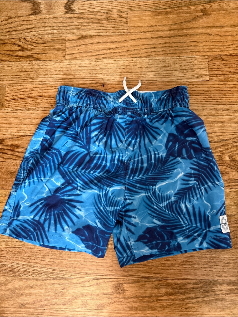 abercrombie kids Blue Tropical Leaf Swim Shorts